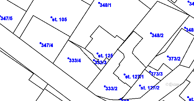 Parcela st. 125 v KÚ Adamov, Katastrální mapa