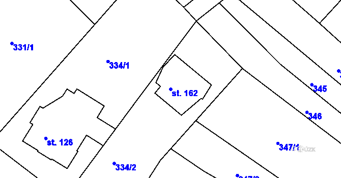 Parcela st. 162 v KÚ Adamov, Katastrální mapa