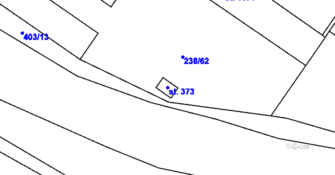 Parcela st. 373 v KÚ Adamov, Katastrální mapa