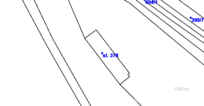 Parcela st. 378 v KÚ Adamov, Katastrální mapa