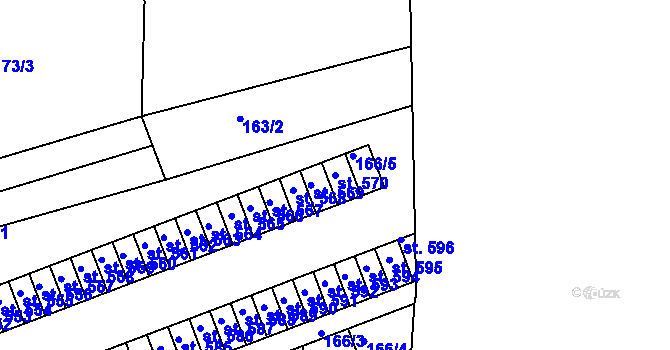 Parcela st. 570 v KÚ Adamov, Katastrální mapa