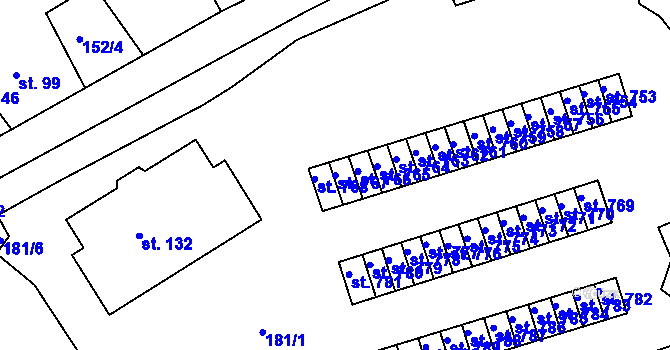 Parcela st. 767 v KÚ Adamov, Katastrální mapa