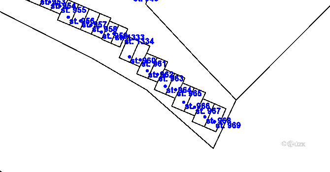 Parcela st. 964 v KÚ Adamov, Katastrální mapa