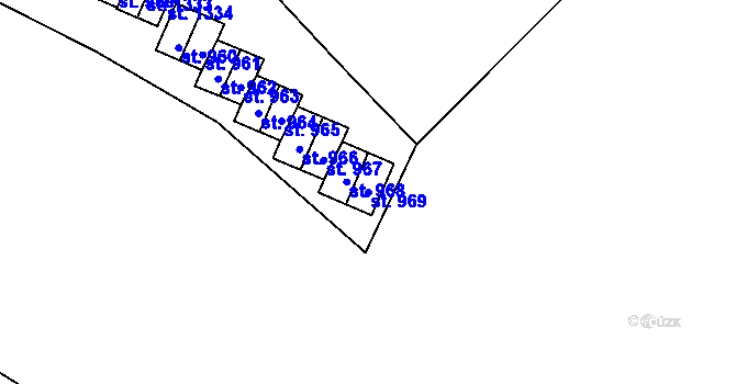 Parcela st. 969 v KÚ Adamov, Katastrální mapa