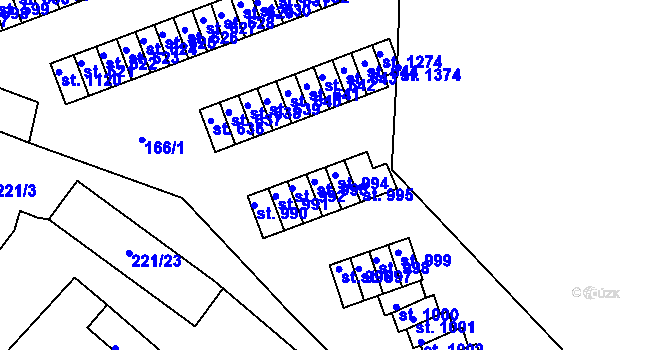 Parcela st. 994 v KÚ Adamov, Katastrální mapa