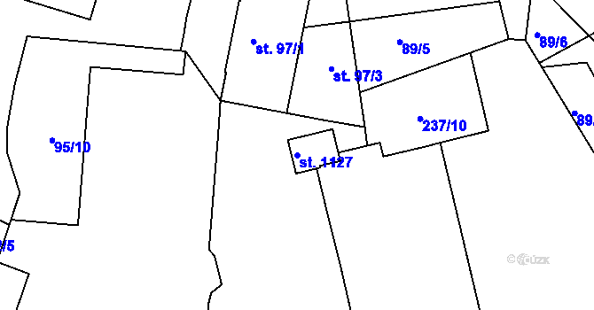 Parcela st. 1127 v KÚ Adamov, Katastrální mapa