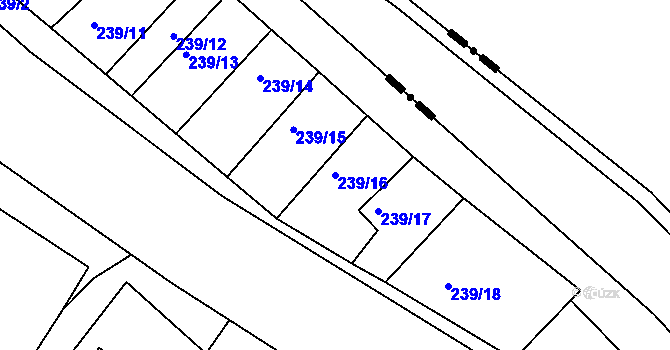 Parcela st. 239/16 v KÚ Adamov, Katastrální mapa
