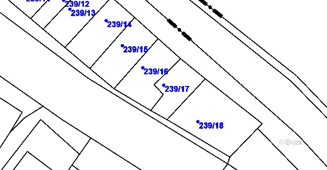 Parcela st. 239/17 v KÚ Adamov, Katastrální mapa