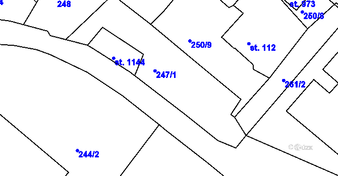 Parcela st. 247/2 v KÚ Adamov, Katastrální mapa