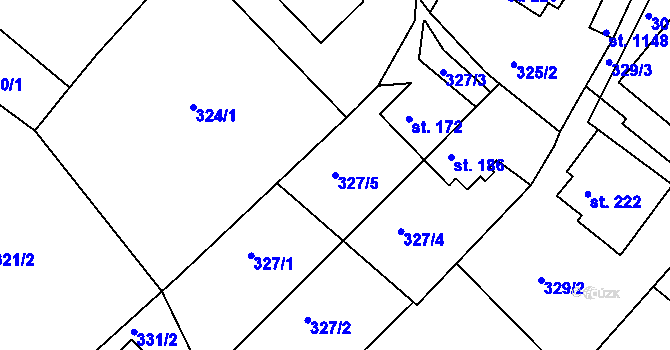 Parcela st. 327/5 v KÚ Adamov, Katastrální mapa