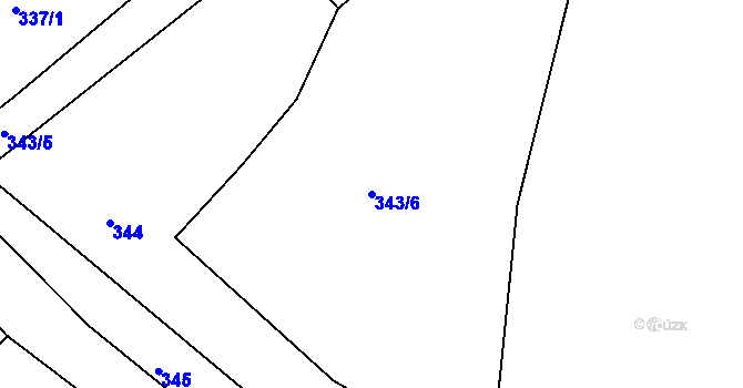 Parcela st. 343/6 v KÚ Adamov, Katastrální mapa