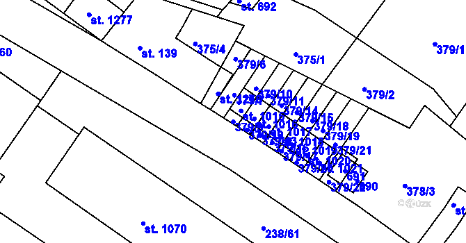 Parcela st. 379/9 v KÚ Adamov, Katastrální mapa