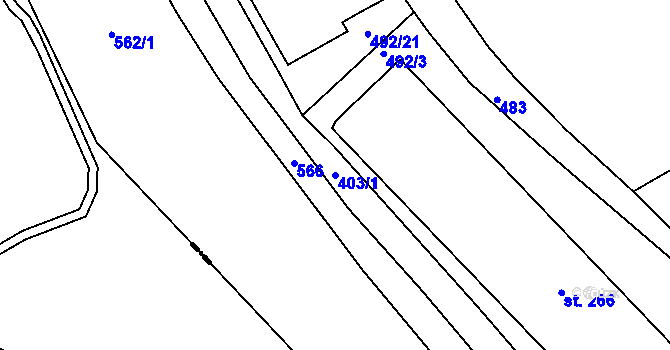 Parcela st. 403/1 v KÚ Adamov, Katastrální mapa