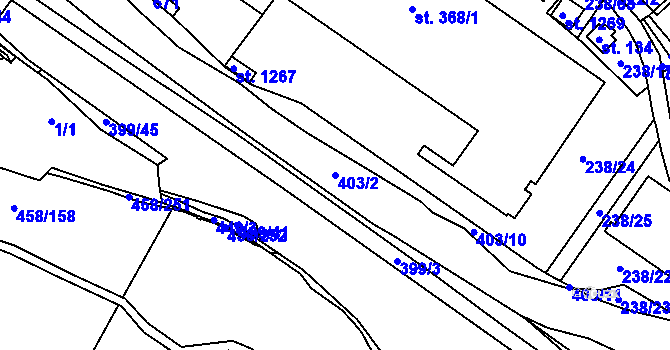 Parcela st. 403/2 v KÚ Adamov, Katastrální mapa