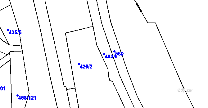 Parcela st. 403/5 v KÚ Adamov, Katastrální mapa