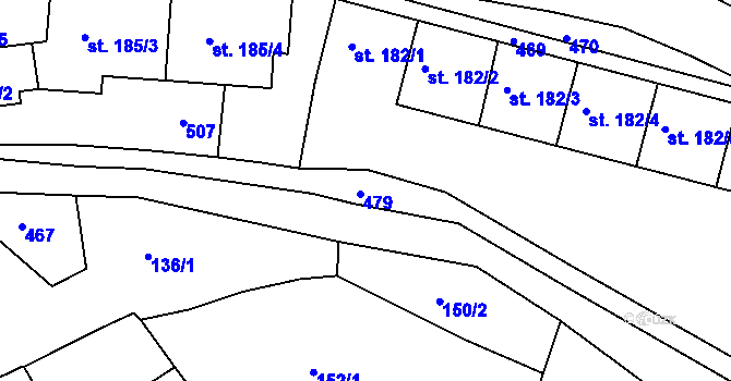 Parcela st. 479 v KÚ Adamov, Katastrální mapa