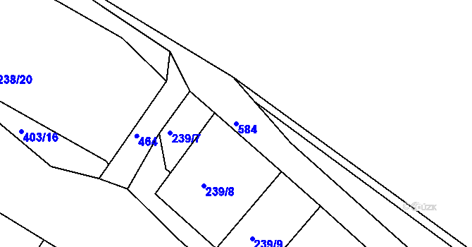 Parcela st. 584 v KÚ Adamov, Katastrální mapa