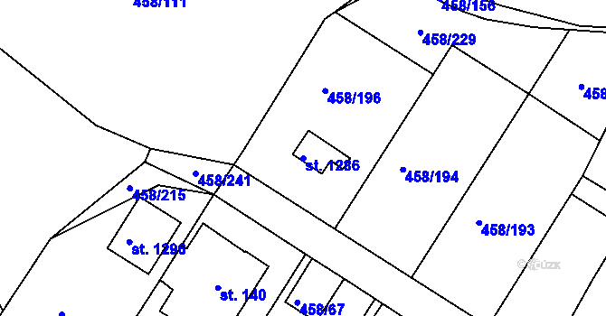 Parcela st. 1286 v KÚ Adamov, Katastrální mapa