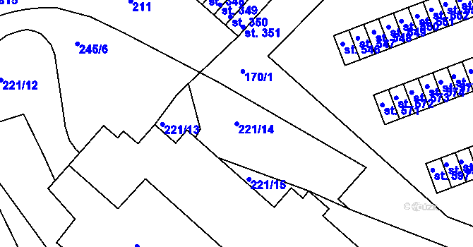 Parcela st. 221/14 v KÚ Adamov, Katastrální mapa