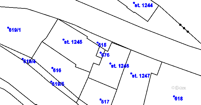Parcela st. 676 v KÚ Adamov, Katastrální mapa