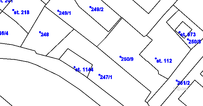 Parcela st. 247/3 v KÚ Adamov, Katastrální mapa