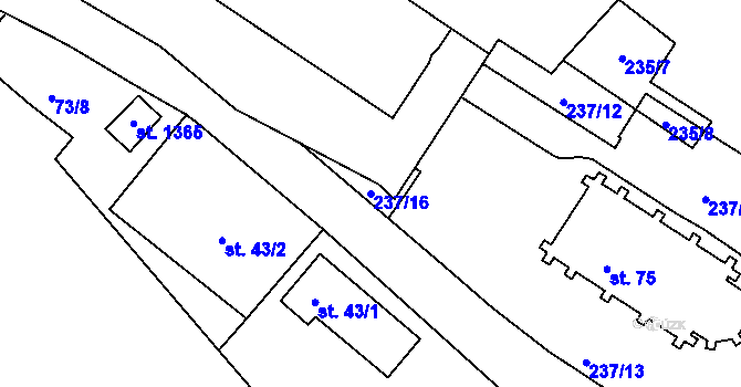 Parcela st. 237/16 v KÚ Adamov, Katastrální mapa