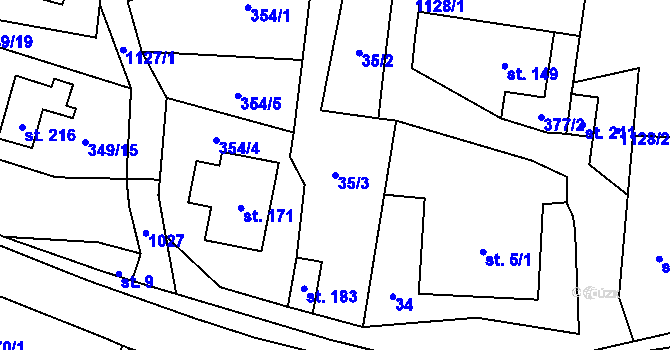 Parcela st. 35/3 v KÚ Dolní Adršpach, Katastrální mapa