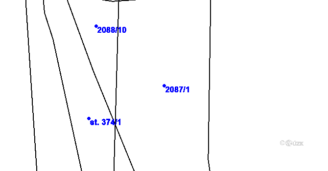 Parcela st. 2087/1 v KÚ Albeř, Katastrální mapa