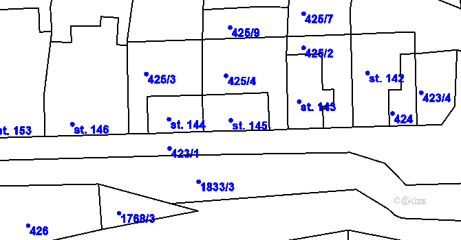 Parcela st. 145 v KÚ Albeř, Katastrální mapa
