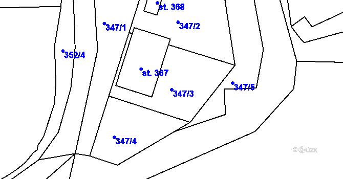 Parcela st. 347/3 v KÚ Albeř, Katastrální mapa
