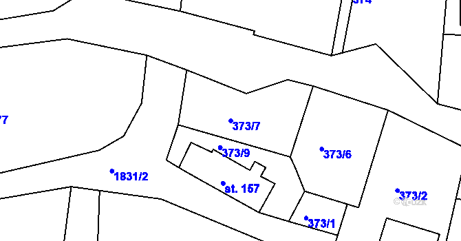 Parcela st. 373/7 v KÚ Albeř, Katastrální mapa