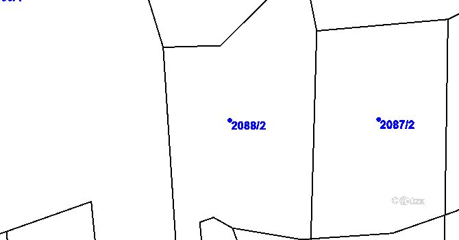 Parcela st. 2088/2 v KÚ Albeř, Katastrální mapa