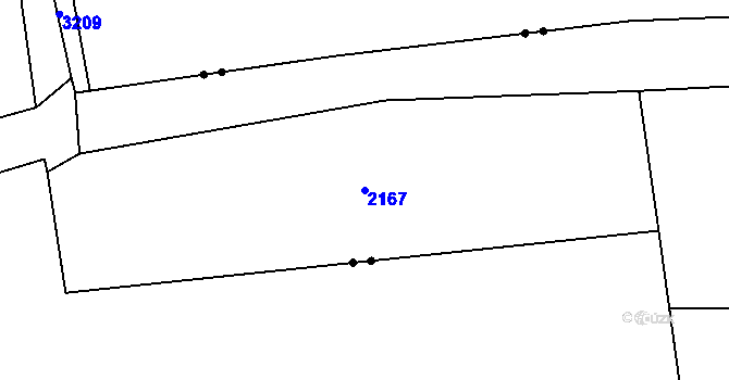 Parcela st. 2167 v KÚ Albeř, Katastrální mapa