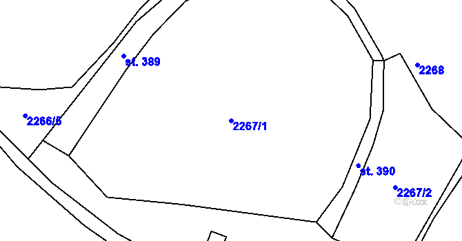 Parcela st. 2267/1 v KÚ Albeř, Katastrální mapa