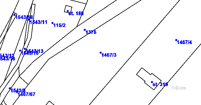 Parcela st. 1467/3 v KÚ Albrechtice u Lanškrouna, Katastrální mapa