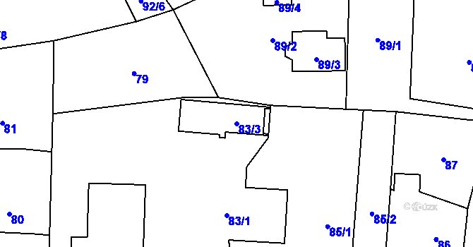 Parcela st. 83/3 v KÚ Albrechtice u Českého Těšína, Katastrální mapa