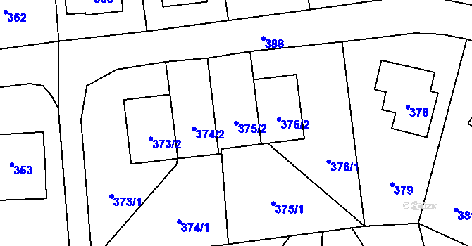 Parcela st. 375/2 v KÚ Albrechtice u Českého Těšína, Katastrální mapa