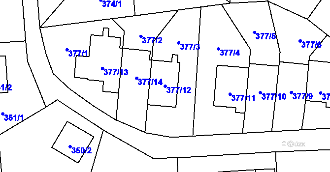 Parcela st. 377/12 v KÚ Albrechtice u Českého Těšína, Katastrální mapa