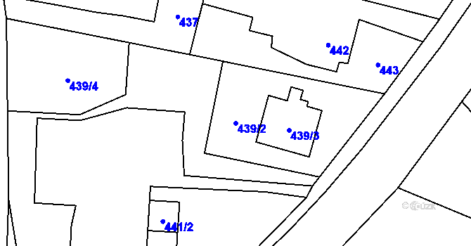 Parcela st. 439/2 v KÚ Albrechtice u Českého Těšína, Katastrální mapa