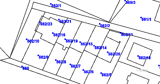Parcela st. 562/15 v KÚ Albrechtice u Českého Těšína, Katastrální mapa