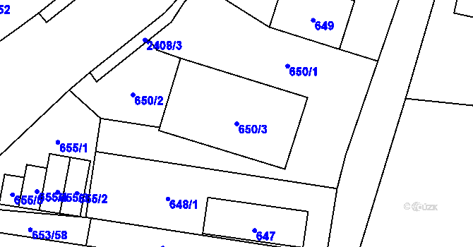 Parcela st. 650/3 v KÚ Albrechtice u Českého Těšína, Katastrální mapa