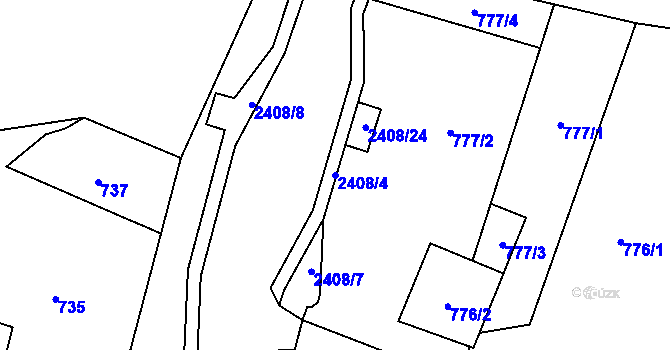 Parcela st. 2408/4 v KÚ Albrechtice u Českého Těšína, Katastrální mapa