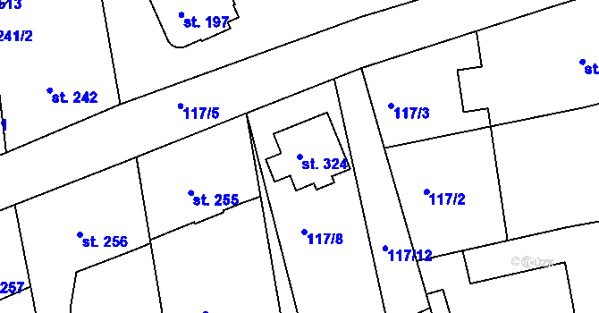 Parcela st. 324 v KÚ Albrechtice nad Orlicí, Katastrální mapa