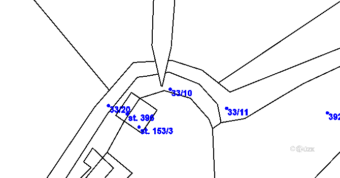 Parcela st. 33/10 v KÚ Albrechtice nad Orlicí, Katastrální mapa