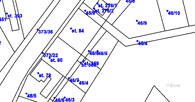 Parcela st. 46/5 v KÚ Albrechtice nad Orlicí, Katastrální mapa