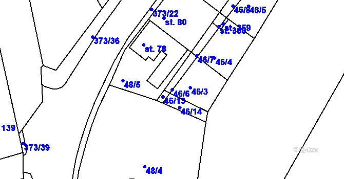 Parcela st. 46/6 v KÚ Albrechtice nad Orlicí, Katastrální mapa