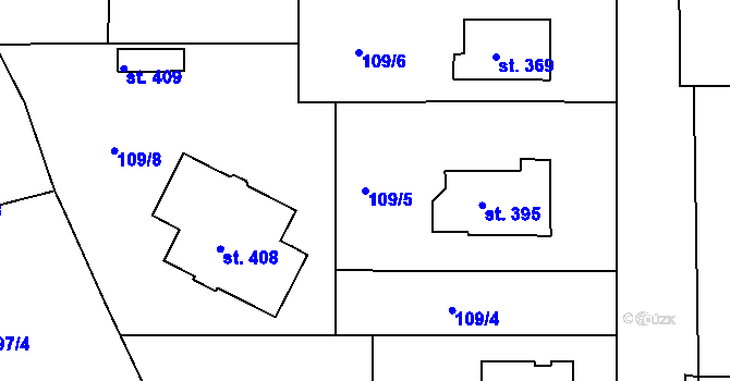 Parcela st. 109/5 v KÚ Albrechtice nad Orlicí, Katastrální mapa