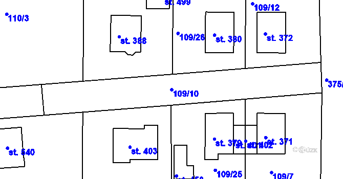 Parcela st. 109/10 v KÚ Albrechtice nad Orlicí, Katastrální mapa