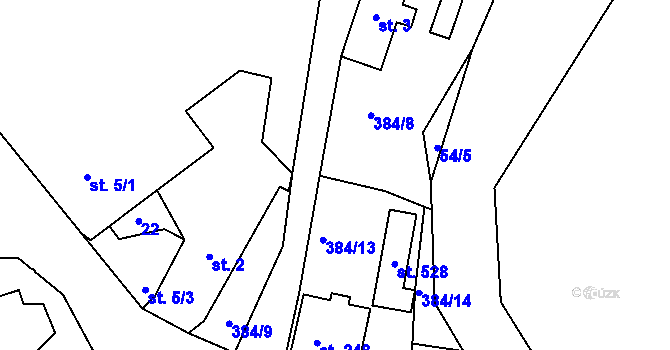 Parcela st. 384/15 v KÚ Albrechtice nad Orlicí, Katastrální mapa