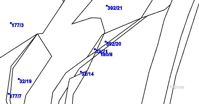 Parcela st. 180/8 v KÚ Albrechtice nad Orlicí, Katastrální mapa